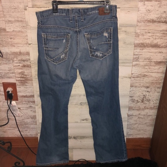 BKE MENS CARTER Jeans BKE Denim size 33S cowboy jeans distressed look short - Picture 7 of 7